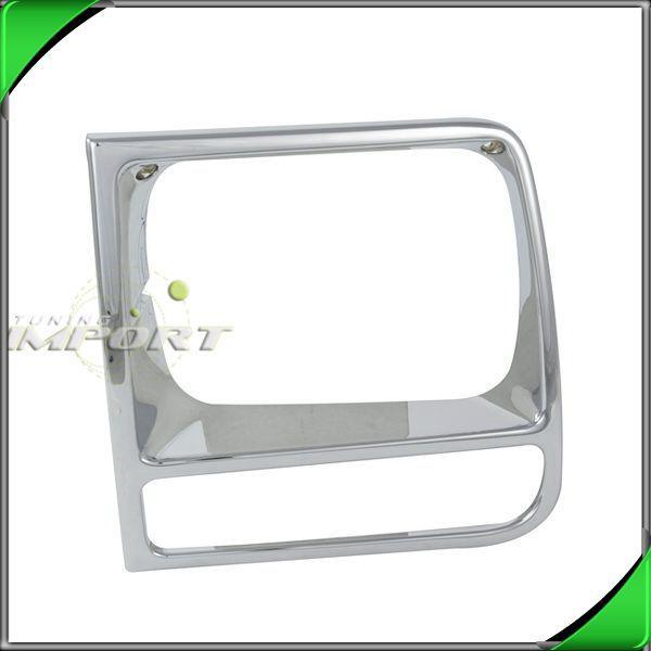 97-01 jeep cherokee xj head light lamp chrome trim frame bracket bezel shell lh