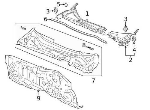 Genuine 2013-2016 honda accord cowl vent panel 74219-t3l-a00