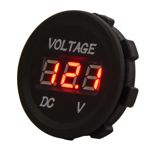 Mictuning waterproof voltmeter 12-24v dc led digital display vm universal red