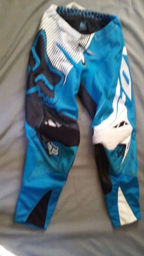 Men&#039;s fox motorcycle dirt bike riding pants 360 blue &amp; white size 30 like new