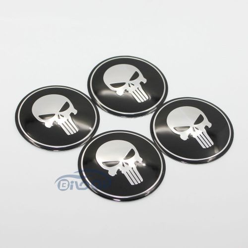 4pcs skull wheel center hub cap emblem badge decal sticker fit for jeep 56.5mm