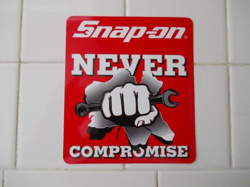 Snap-on tools official never compromise  fist with wrench decal sticker nw.