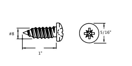 Scosche sph81-500 #8 x 1&#034; pan head stinger screw 500 pieces/bag