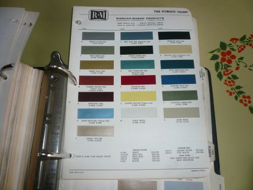 1968 plymouth rm rinshed-mason color chip paint sample -