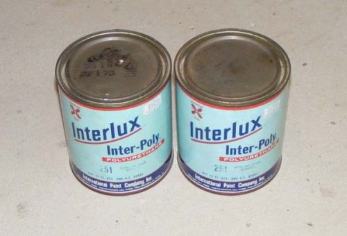 A658 2 cans interlux inter-poly polyurethane 251 powder blue enamel nos