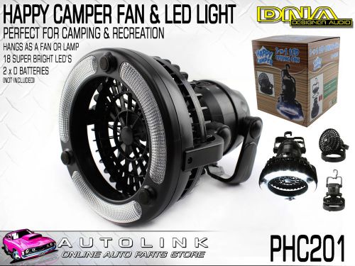 Prolyte happy camper 2 in 1 fan &amp; light (18 leds) free stands or hangs ( phc201)