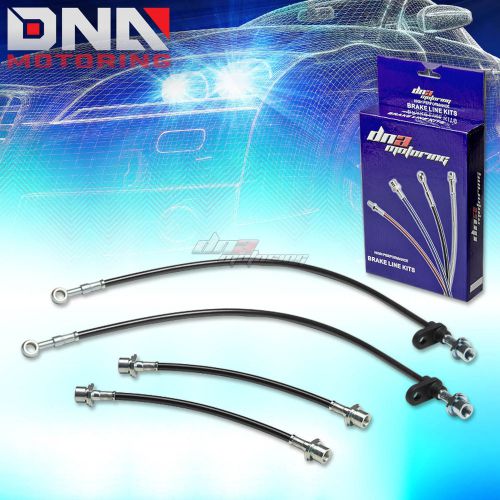 For 03-08 corolla e120/e130 stainless black brake line cable kit front+rear drum