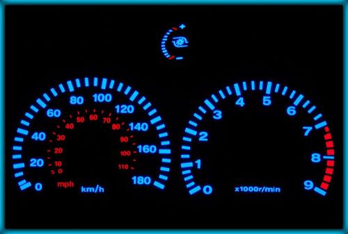 G005 toyota mr2 w20 turbo 89-99 jdm 180kmh wb el plasma glow cluster gauges dial