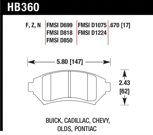 Hawk performance hb360z.670 disc brake pad