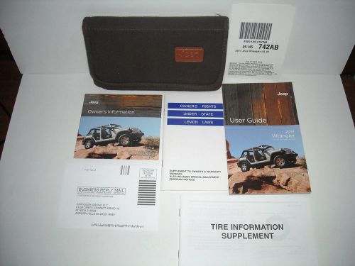 2014 jeep wrangler user guide owner&#039;s manual set &amp; case *oem*