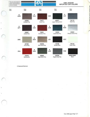 1986 jaguar paint chips (ppg)