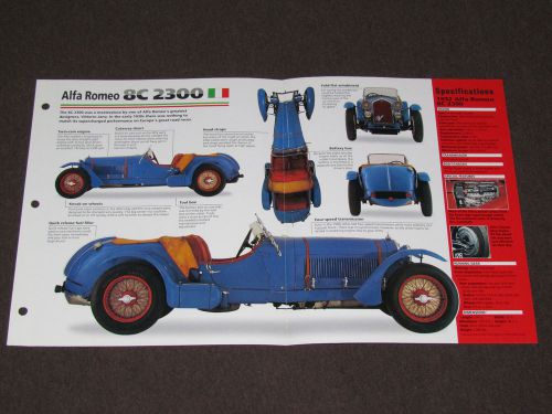 1931-1934 alfa romeo 8c 2300 (1932) spec sheet brochure photo booklet