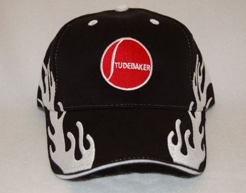 New!!!!  studebaker red ball hat (black &amp; white full flames)