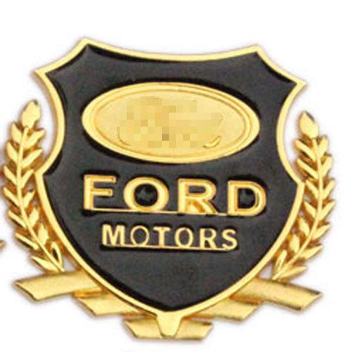 2 x golden metal car marked car emblem badge decal car sticker for "ford"