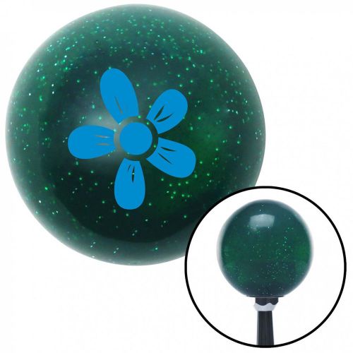 Blue hawaiian flower #2 green metal flake shift knob with 16mm x 1.5