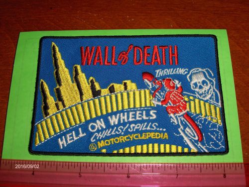 Harley,indian,customs, vintage style &#034;wall of death&#034; motorcycle jacket patch