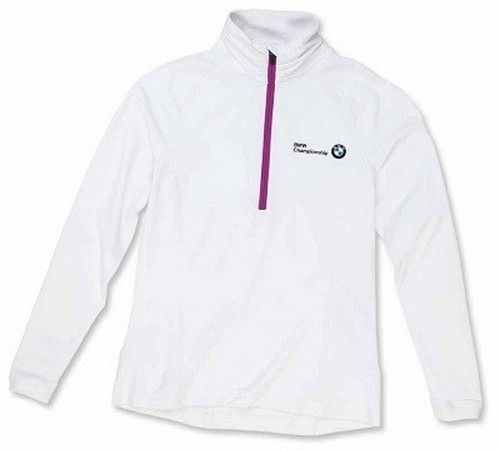 Bmw peter millar taylor half zip top sweater pullover ladies white l large