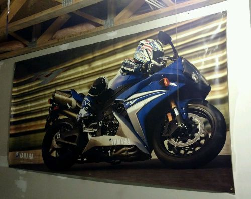 Yamaha yzfr1 r1 banner 4x8 race racing yzf factory dealer poster canvas