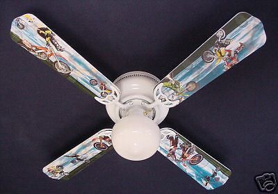 New motocross x games motorcycles ceiling fan 42&#034;