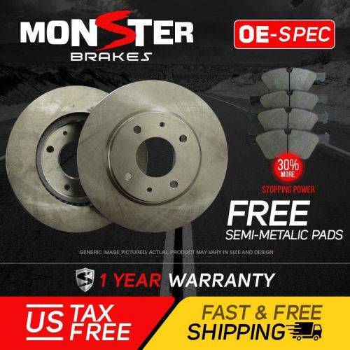 (front kit)2 oe spec brake rotors &amp; 4 semi-met pads(ford lincoln)-(6lug)