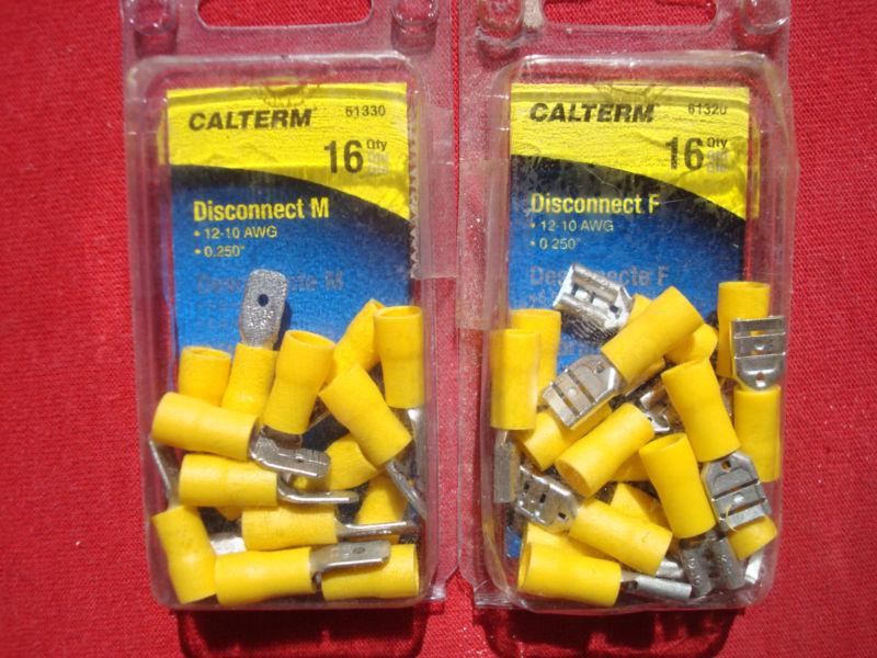 32qty 2 packs calterm quick disconnect wire terminals connectors m/f 12-10 awg