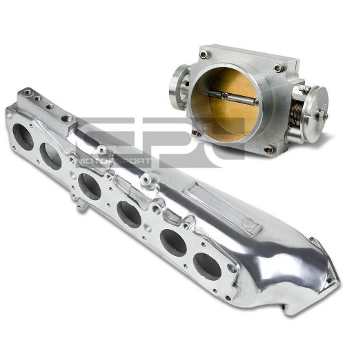 Turbo intake manifold+80mm silver throttle body for 93-98 supra mark4 a80 2jzgte