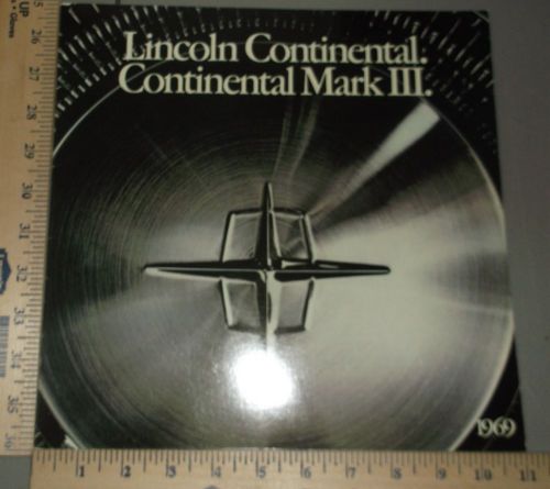 1969 lincoln brochure continental mark iii original prestige deluxe