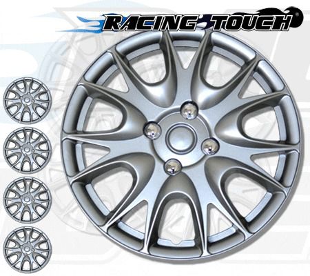 4pcs set 14&#034; inches metallic silver hubcaps wheel cover rim skin hub cap #533