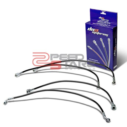For civic em/es/ep3 black pvc coated stainless hose brake line/cable front+rear