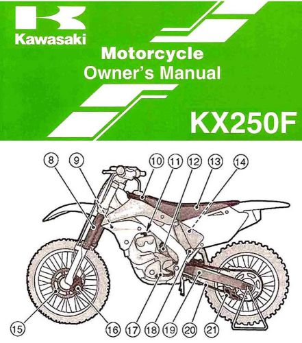 2009 kawasaki kx250f motocross motorcycle owners manual -kx 250-kawasaki-kx250w9