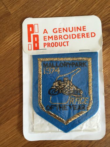 Rare 1974 race of the year mallory park  motorcycle racing sew on badge  tt