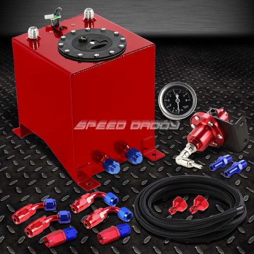 2.5 gallon aluminum fuel cell tank+cap+feed line kit+1:1 pressure regulator red