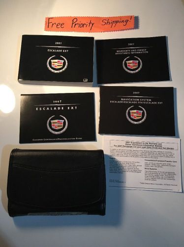 2007 cadillac escalade ext owners manual w/case. #0069 free priority shipping!