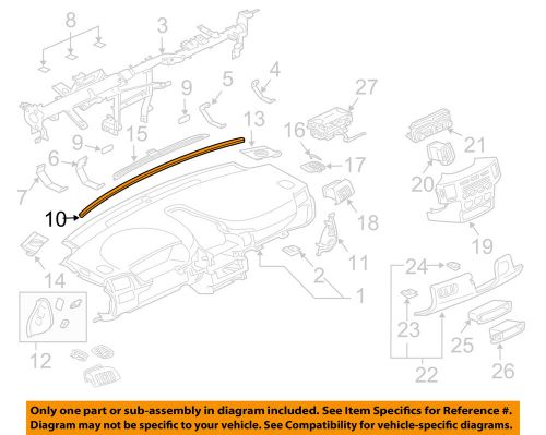 Mitsubishi oem 04-08 endeavor instrument panel dash-crossmember spacer mr951295