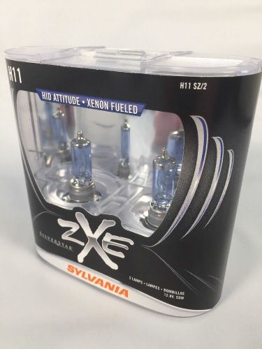 Sylvania silverstar zxe h11 hid attitude xenon fueled lamps 2 pack 55w new