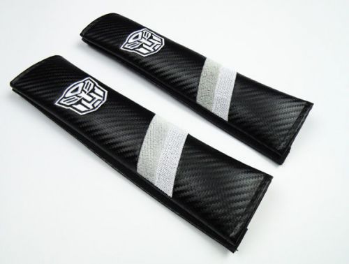 2 x car transformers autobot embroidery seat belt shoulder pads cover cushion