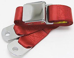 Retro belt 2p-brd-75 2 point lap belt color: red 75&#034; total length lap belt