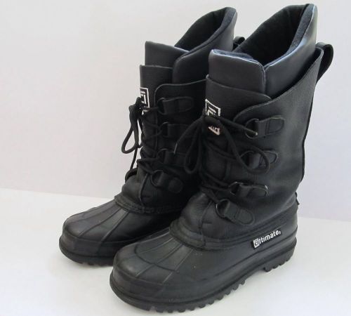 Altimate snowmobile boots black insulated snow winter mens us 5 leather rubber