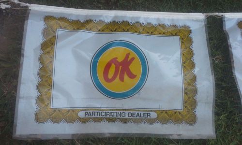 Nos oem vintage orig ok used car streamer pennant flags sign in plastic, rare!!*