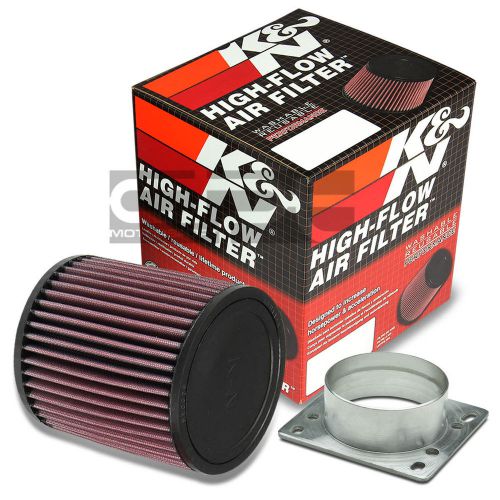 K&amp;n kn 3&#034; round rubber air filter 5&#034; height ru-2430+intake maf sensor adaptor