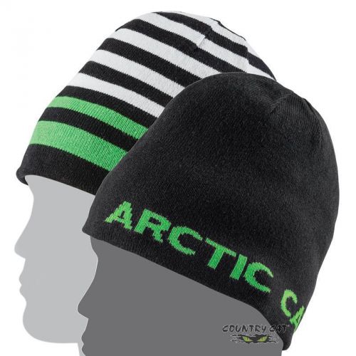 Arctic cat snowmobile reversible stripes winter beanie hat – lime – 5263-051