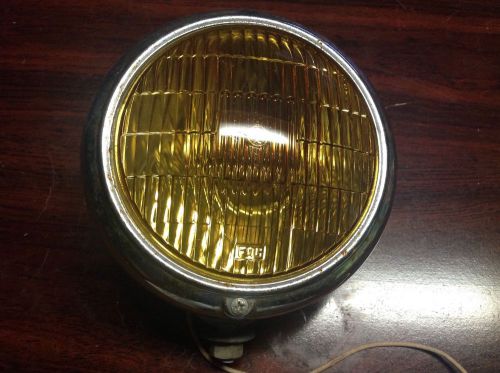 Lqqk! vintage autolamp model 10 amber fog lamp light 6v car truck old glass lens