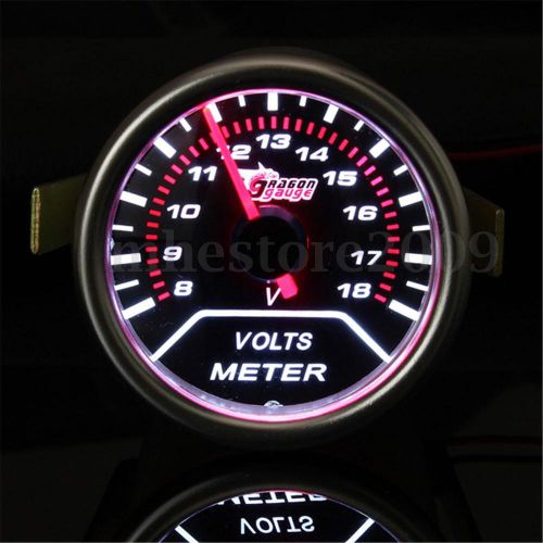 2&#034; 52mm universal car auto smoke len led volt voltage gauge meter pointer tint