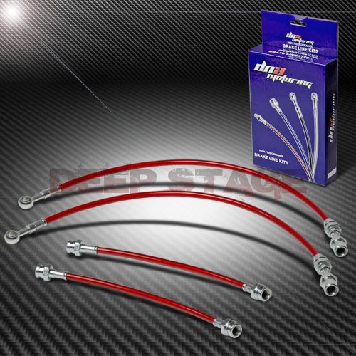 Stainless braided hose race brake line for 89-94 nissan maxima j30 se/gxe red