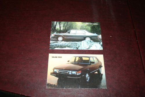 1984 classic saab 900 turbo &amp; non-turbo sedan vintage post card set