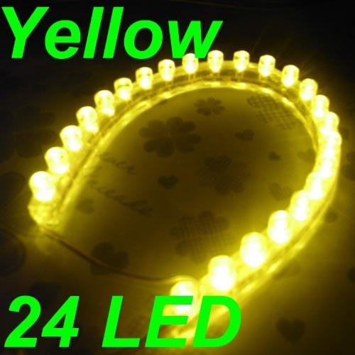 1x 24 led 12v yellow waterproof flexible car light lamp