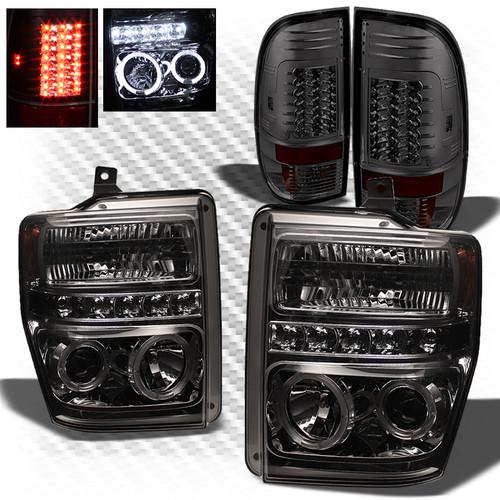 08-10 f2/3/450 smoked projector headlights + philips-led perform tail lights set