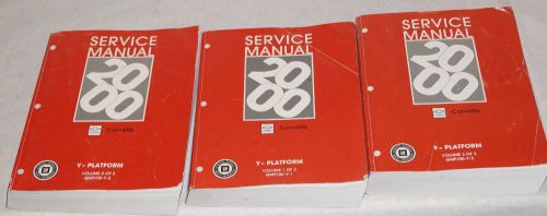 Authentic 2000 chevy corvette oem service shop manual 3-volume set repair books