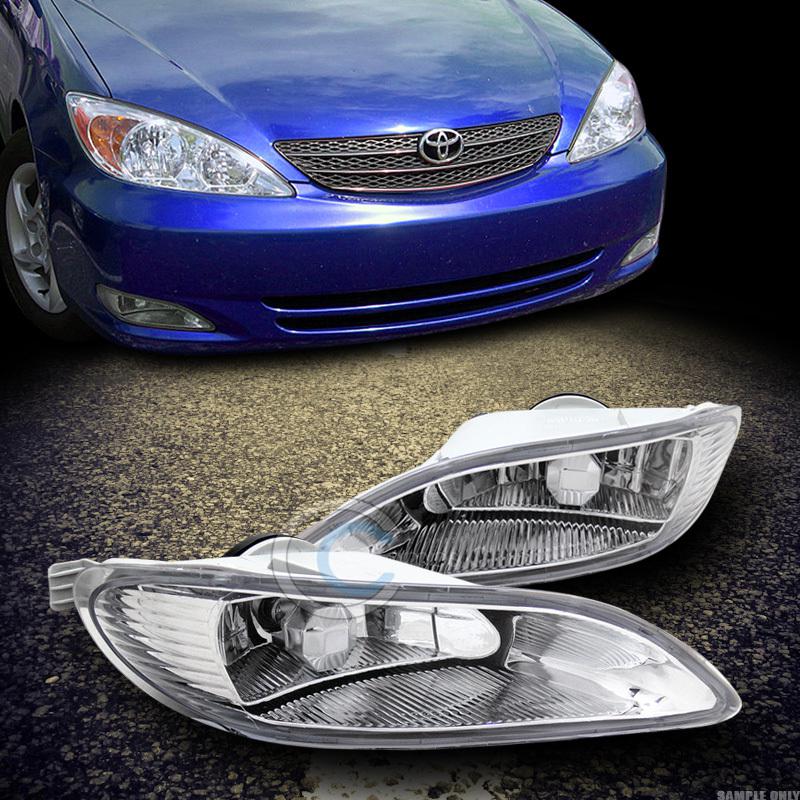 Jdm chrome front bumper fog lights w/switch 02-04 05 toyota camry corolla solara