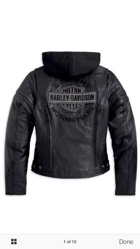Ladies women&#039;s brand-new black. leather jacket harley-davidson 98030-12vw large